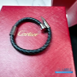 QC Cartier Braided Leather Bracelet