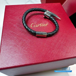 QC Cartier Braided Leather Bracelet