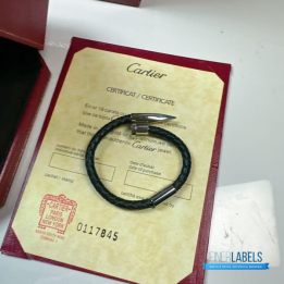 QC Cartier Braided Leather Bracelet