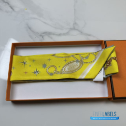 QC Hermès C'est la Fête Twilly Scarf Yellow