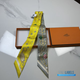 QC Hermès C'est la Fête Twilly Scarf Yellow