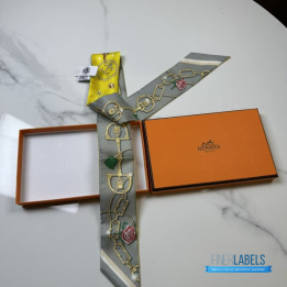 QC Hermès C'est la Fête Twilly Scarf Yellow