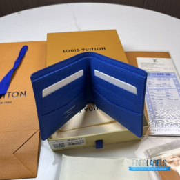 QC Louis Vuitton Slender Wallet in Basketball Blue