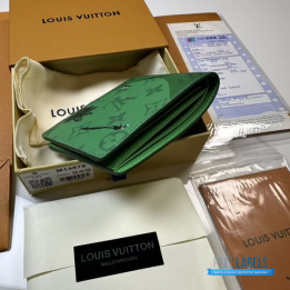 QC Louis Vuitton Slender Wallet in (Golf Green)