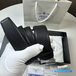 QC Prada Saffiano Reversible Leather Belt