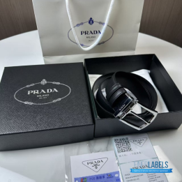 QC Prada Saffiano Reversible Leather Belt