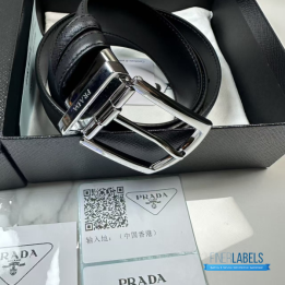 QC Prada Saffiano Reversible Leather Belt