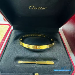 QC Cartier Love Bangles 10 Diamonds Yellow