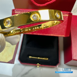 QC Cartier Love Bangles 10 Diamonds Yellow