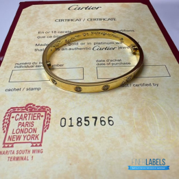 QC Cartier Love Bangles 10 Diamonds Yellow
