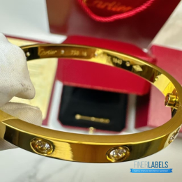 QC Cartier Love Bangles 10 Diamonds Yellow