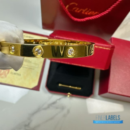 QC Cartier Love Bangles 10 Diamonds Yellow
