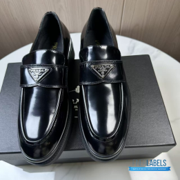 Prada Brushed Leather Loafers