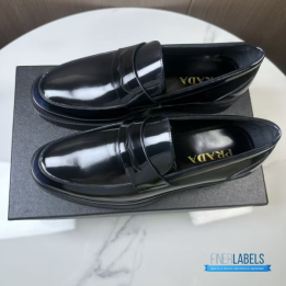 QC Prada Brushed Leather Loafers