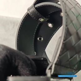 QC Bottega Veneta Intrecciato Leather Belt