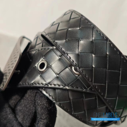 QC Bottega Veneta Intrecciato Leather Belt