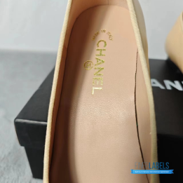 QC Chanel Lambskin Cap Toe CC Ballerina Flats