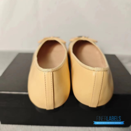 QC Chanel Lambskin Cap Toe CC Ballerina Flats