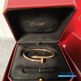 QC Cartier Juste un Clou Bracelet in a rose gold nail design