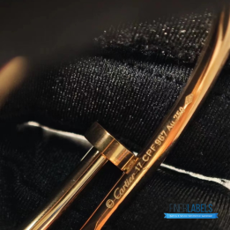 QC Cartier Juste un Clou Bracelet in a rose gold nail design