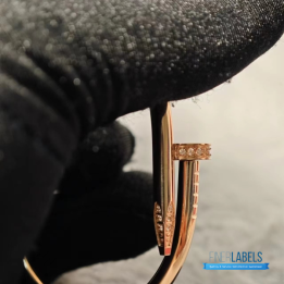 QC Cartier Juste un Clou Bracelet in a rose gold nail design