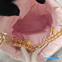 QC Chanel 22 Bag in Pink Leather