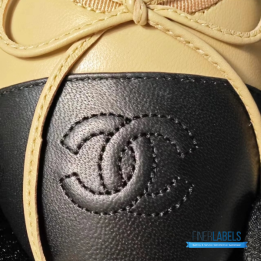 QC Chanel Lambskin Cap Toe Ballerina Flats