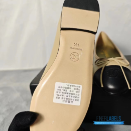 QC Chanel Lambskin Cap Toe Ballerina Flats