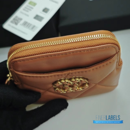 QC Chanel 19 Zip Card Holder Wallet