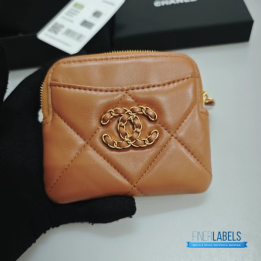 QC Chanel 19 Zip Card Holder Wallet