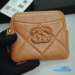 QC Chanel 19 Zip Card Holder Wallet