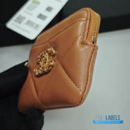 QC Chanel 19 Zip Card Holder Wallet