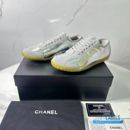 QC Chanel Metallic Silver Sneakers
