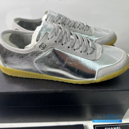 QC Chanel Metallic Silver Sneakers