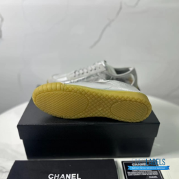 QC Chanel Metallic Silver Sneakers