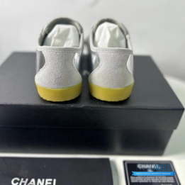 QC Chanel Metallic Silver Sneakers