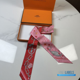 QC Hermès C'est La Fete Twilly in Rose Bonbon and Orange