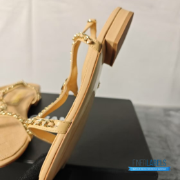 Chanel Beige Quilted Sandals