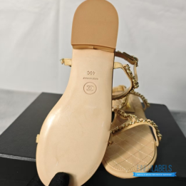 Chanel Beige Quilted Sandals