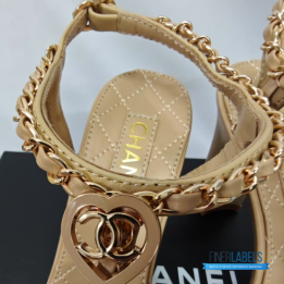 QC Chanel Beige High Heel Sandals