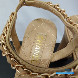 QC Chanel Beige High Heel Sandals