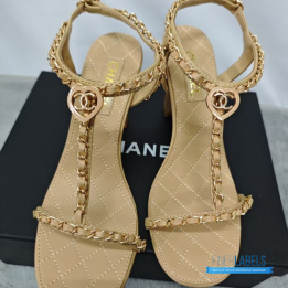 QC Chanel Beige High Heel Sandals