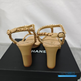 QC Chanel Beige High Heel Sandals
