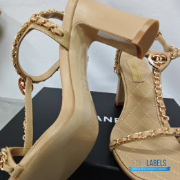 QC Chanel Beige High Heel Sandals