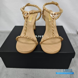 QC Chanel Beige High Heel Sandals
