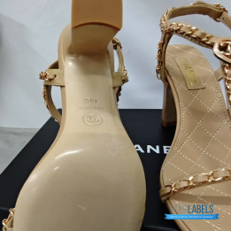 QC Chanel Beige High Heel Sandals