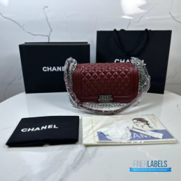 QC Chanel Le Boy Medium Quilted Lambskin Bag