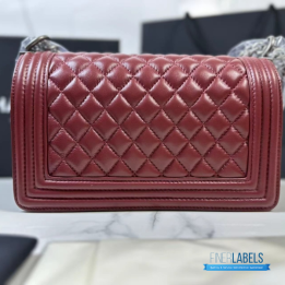 QC Chanel Le Boy Medium Quilted Lambskin Bag