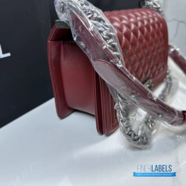QC Chanel Le Boy Medium Quilted Lambskin Bag