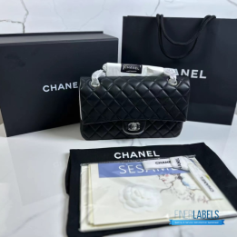 QC Chanel Classic Double Flap 25 Black